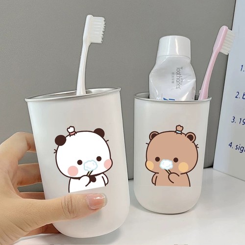 一二布布儿童刷牙漱口杯高颜值可爱情侣牙刷杯一对家用不锈钢牙缸