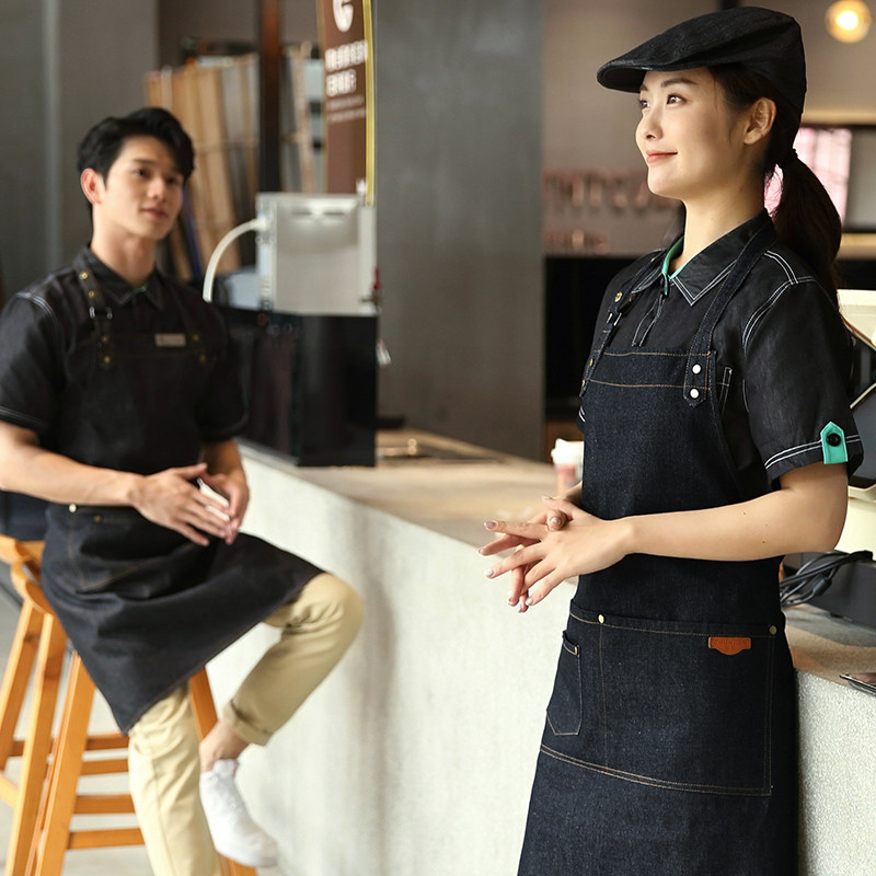 速发咖工厅奶茶牛餐厅服务员工作服西仔快餐饮火锅店啡作服春夏装