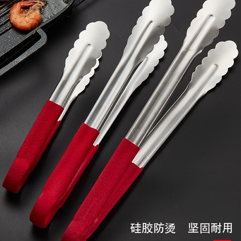 速发子4不锈钢夹子烧夹夹子加厚商用烤肉烤子熟食夹0蔬菜夹子