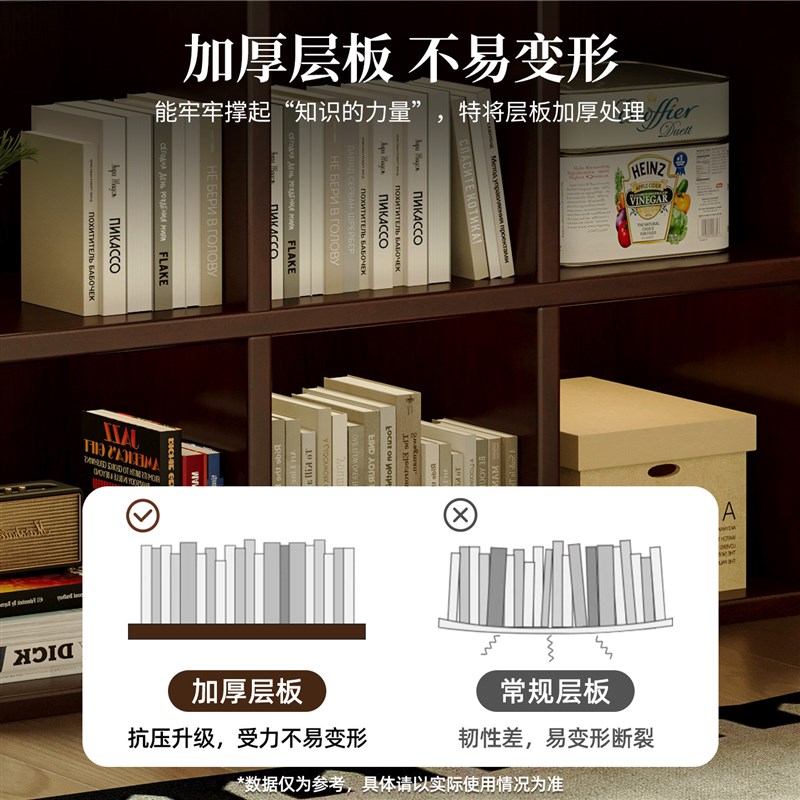 速发实木格子柜客厅书架落地置物架电视矮柜隔断儿童书柜储物柜家