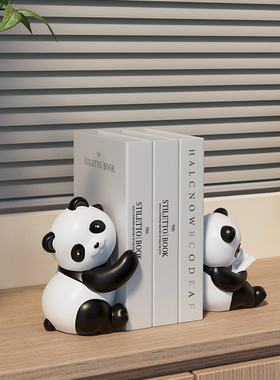 速发书熊爱猫可立摆件家居饰品客厅酒柜电视柜书架课桌面书档书房