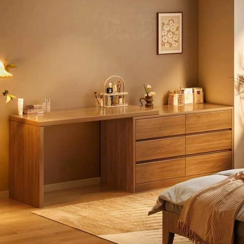 速发转角桌家用电公实木简约可工作台写字伸习型l办脑桌学缩书桌