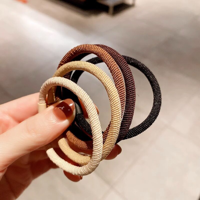 日韩简约粗皮筋发绳百搭气质基础款发圈女扎头发马尾高弹力发饰