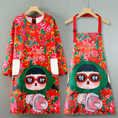 新款 东北大花布时尚 厨房家用围裙特色饭店喜庆护衣上班工作服围腰