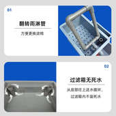 龟箱乌龟缸周转箱过滤箱生态循环加厚养龟周转箱鱼龟混养环形出水