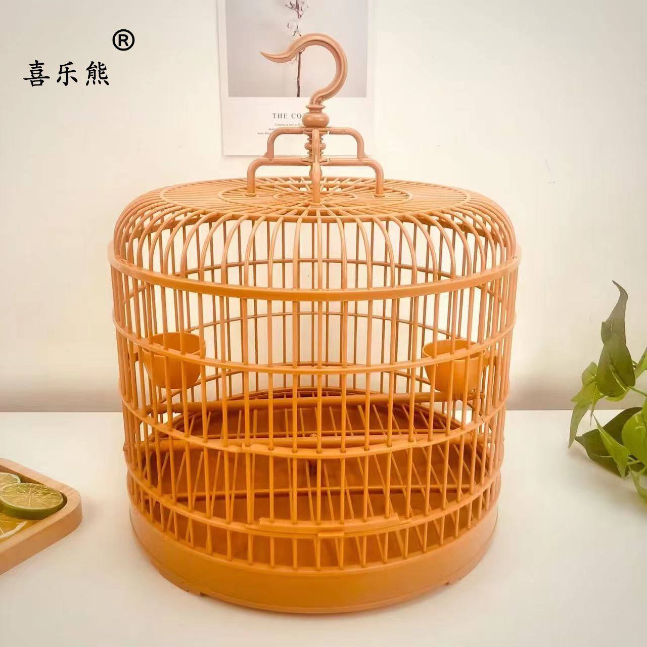 喜乐熊虎皮鹦鹉文鸟牡丹玉鸟珍珠鸟观赏手提小号鹦鹉专用圆形鸟笼