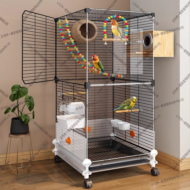 鸟笼鹦鹉笼子大号家用新型防溅虎皮玄凤牡丹专用豪华别墅小鸟笼子