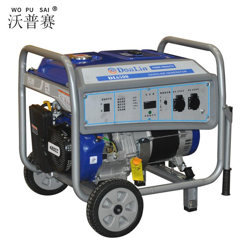 55.56.06.5KWKVA电瓶电启动小型家用移动汽油发电机组带轮子
