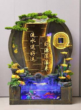 假山水喷庭泉水幕墙流流水屏风客厅公阳tb-75604台别墅院司开业景