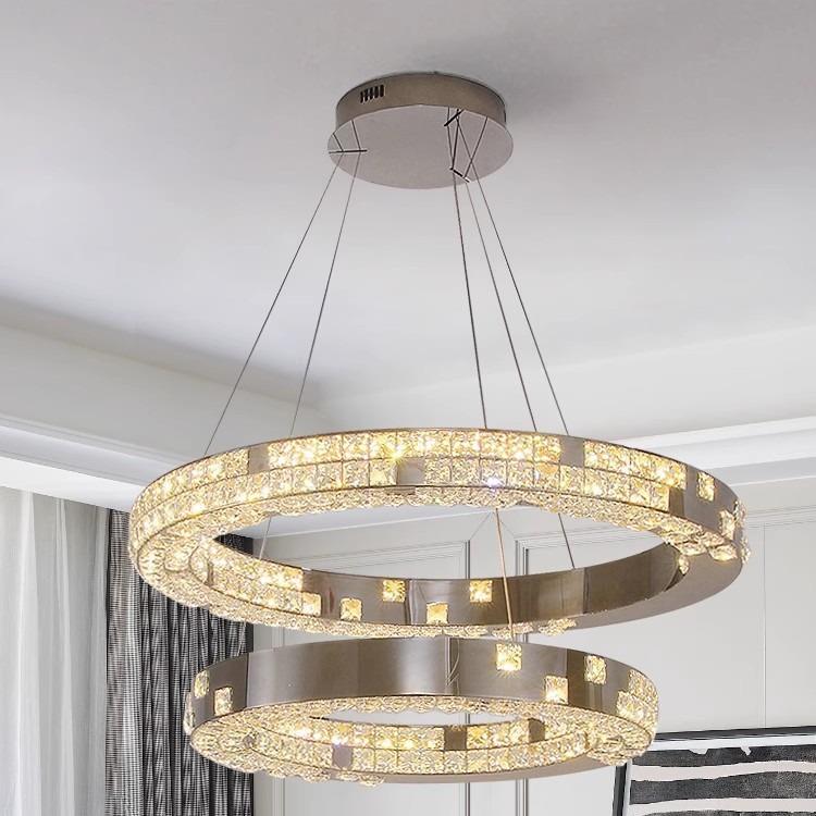 意新款意式不条现代简392约锈长钢创奢华水晶吊灯法式客厅餐厅卧