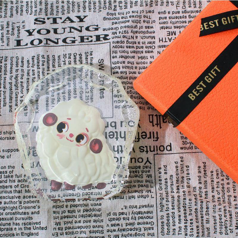 卡通绵摆件羊家居饰品晶玻璃轻奢水高客档厅装饰YMS品茶桌摆件茶