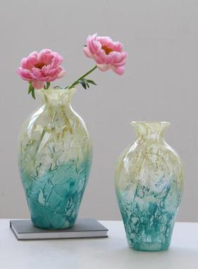 现代简约墨纹花面BX7-25-0瓶渐变小鲜花台家居口样板房装饰工艺水