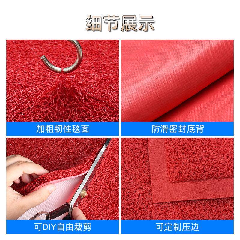 圈丝地垫加厚大卷18M长工厂现货入户门PV3A开料塑C料地毡可剪丝裁