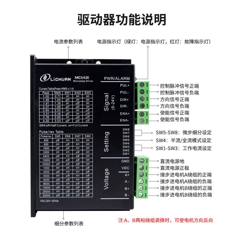 两相MC5电42E步进量MC542E驱动器配57步进机脉冲拟模驱动器厂家
