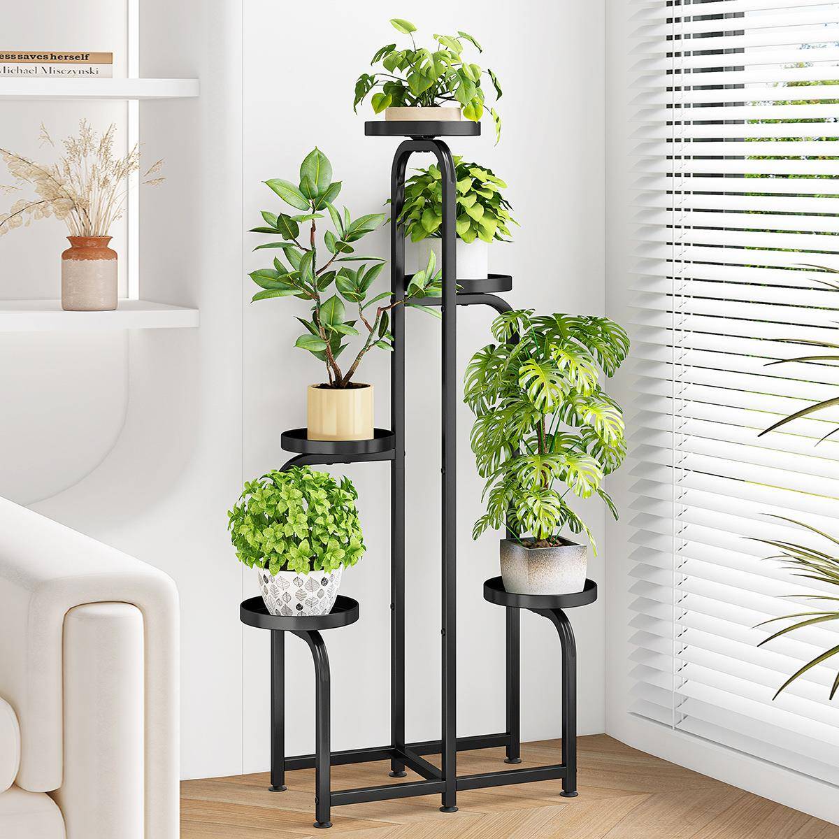 花架子客厅花架H925落式阳台置层物架户收外室内多地肉多铁艺花盆