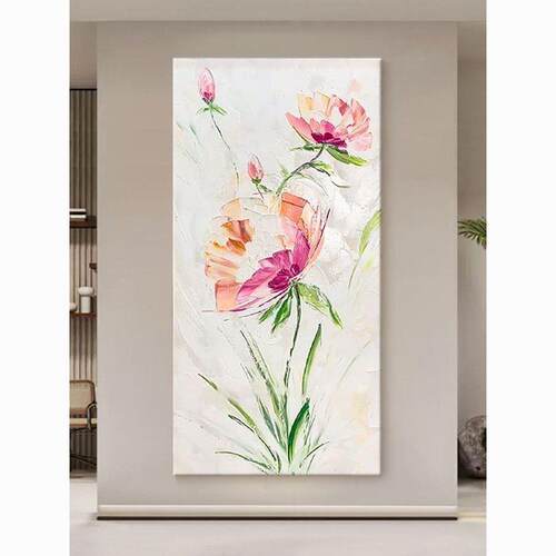 顺丰抽象立体牡丹玄挂画纯手绘花油画XKH现代肌花卉大理芬村客厅