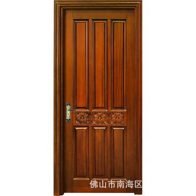 佛山门业别墅家用房间隔音雕花实木简约时尚原木门