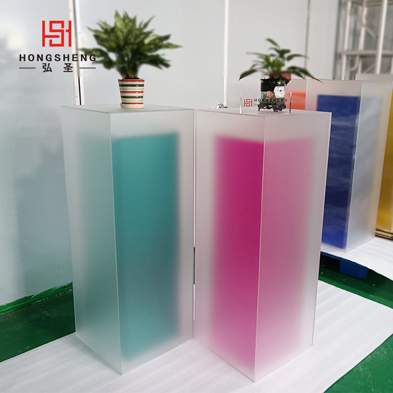 透明磨砂亚克力方柱展示架
