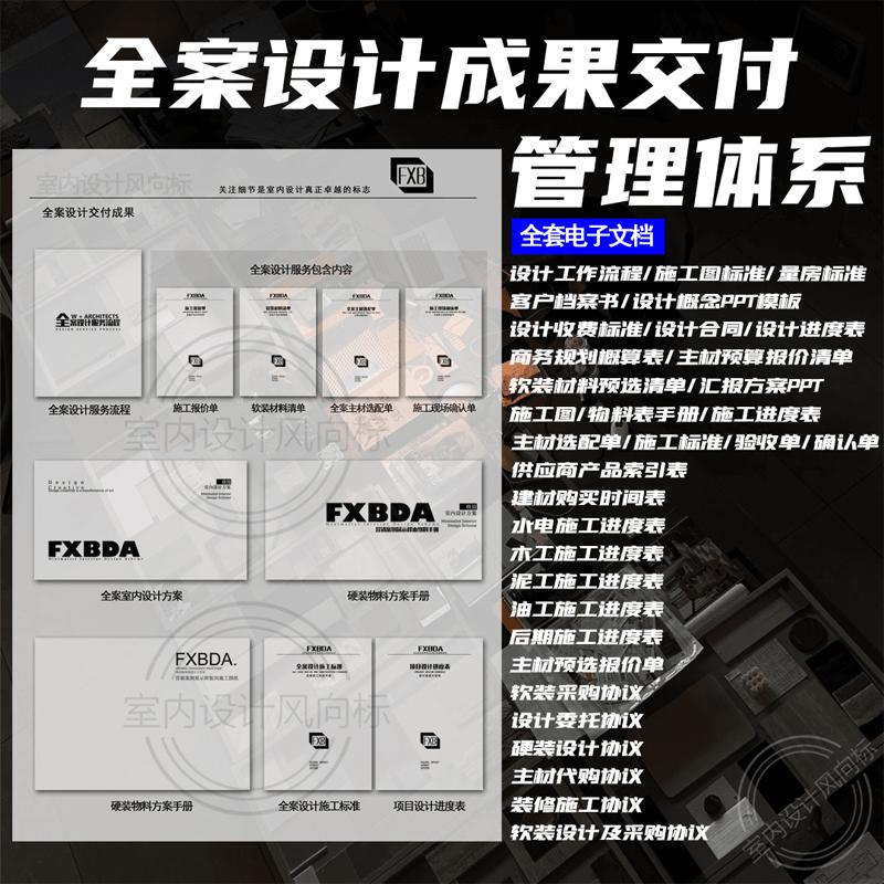 2025室内家装全案设计落地成果交付流程模板可编辑方案ppt物料表