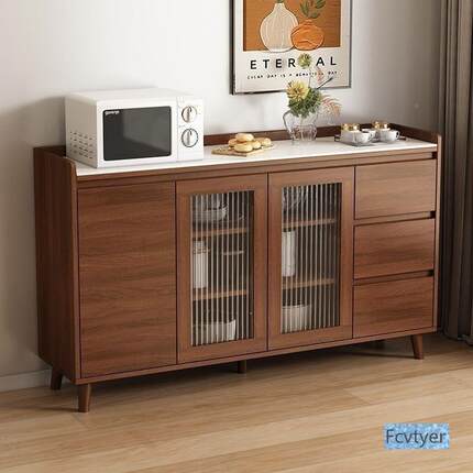 锴引收纳厨房储柜TTY边靠墙酒柜实餐柜客厅一体茶水柜全木物橱柜