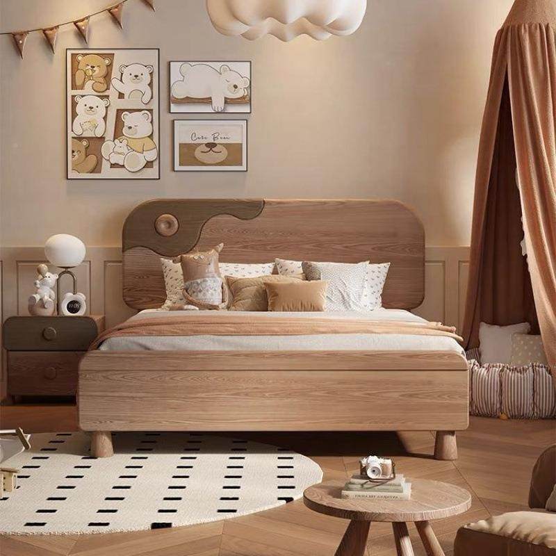 童纯实木儿床男孩日式简米一米二床卡单无品牌/通女约孩公主床人