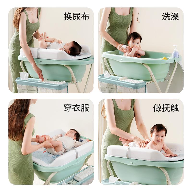 婴儿换尿布洗澡一二一宝宝护理新生儿合澡台盆按56摩换洗体抚触台