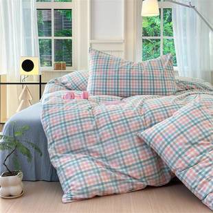 A母婴A类纯棉单级类柔纯棉被套单件夏季 水洗棉全棉被罩亲肤超软格