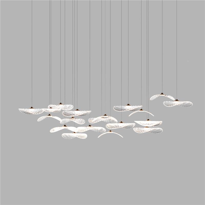 现代简灯约玻璃装饰吊灯复式旋转楼梯lof造型楼售部沙t盘简约9786