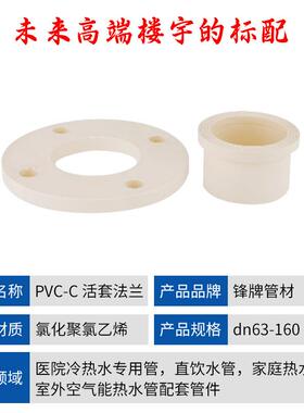 牌管PES材pvc活套兰片dn法90110体1锋60连接给水管配件C-PVC分法