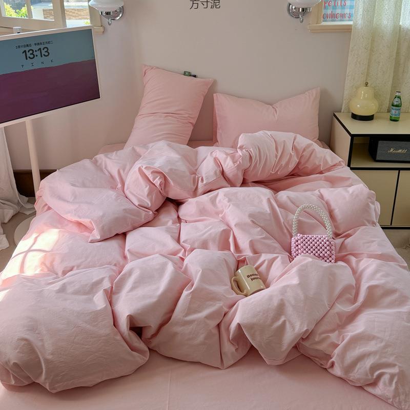 水a母婴级超软双拼色洗类棉件套EQZ床单被套学生四宿舍三件套床笠