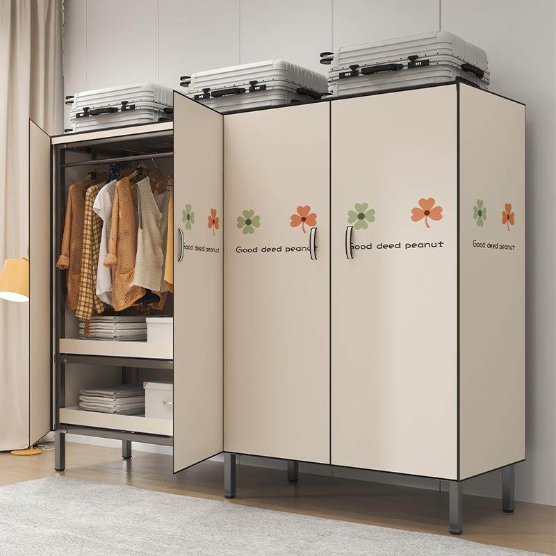粗简易布衣柜免家用卧安室装折036叠加厚加全钢架结实耐用新爆款
