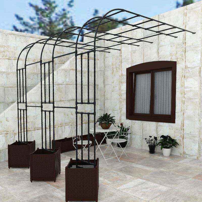 半侧宽50cm边拱门架花藤户外月季铁架艺弧形半爬拱形支架庭院花园