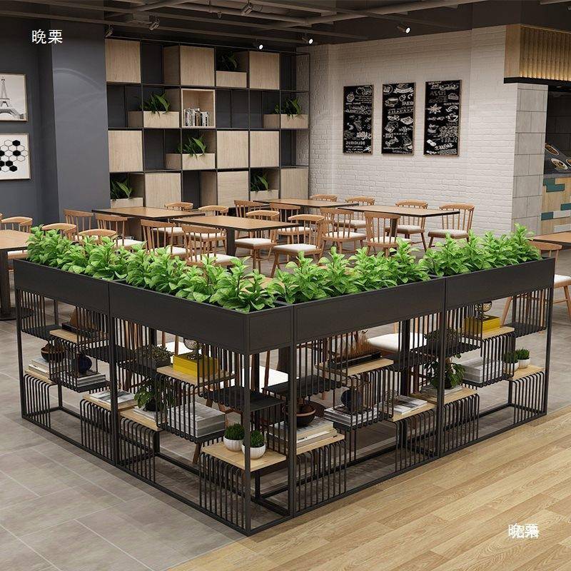 餐意厅隔断隔断风墙餐饮店艺屏架创装饰室内矮隔断玄关花架铁置物