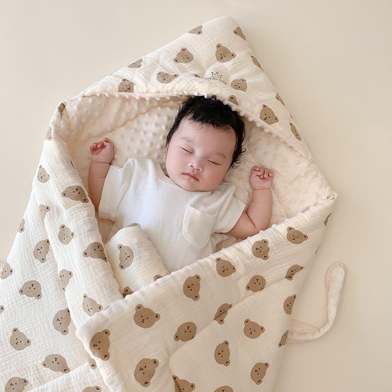 婴生儿包OAN被棉新儿抱被春夏季豆初生宝宝襁褓包裹豆绒冬款加意