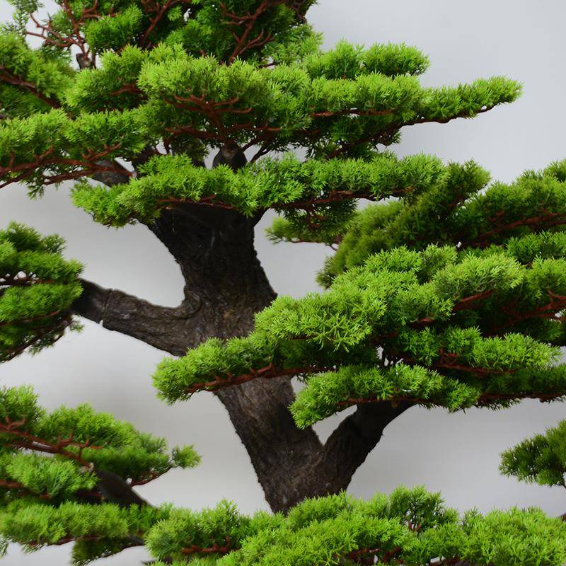 仿绿真植松树办公植室物摆件盆栽盆景景迎客松人松树造观仿真松树
