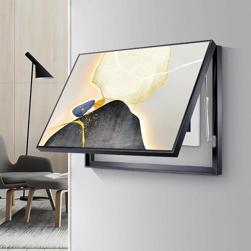 石来转轻奢电表箱饭厅遮餐挡电闸源开QX202112关盒装饰运画餐桌挂