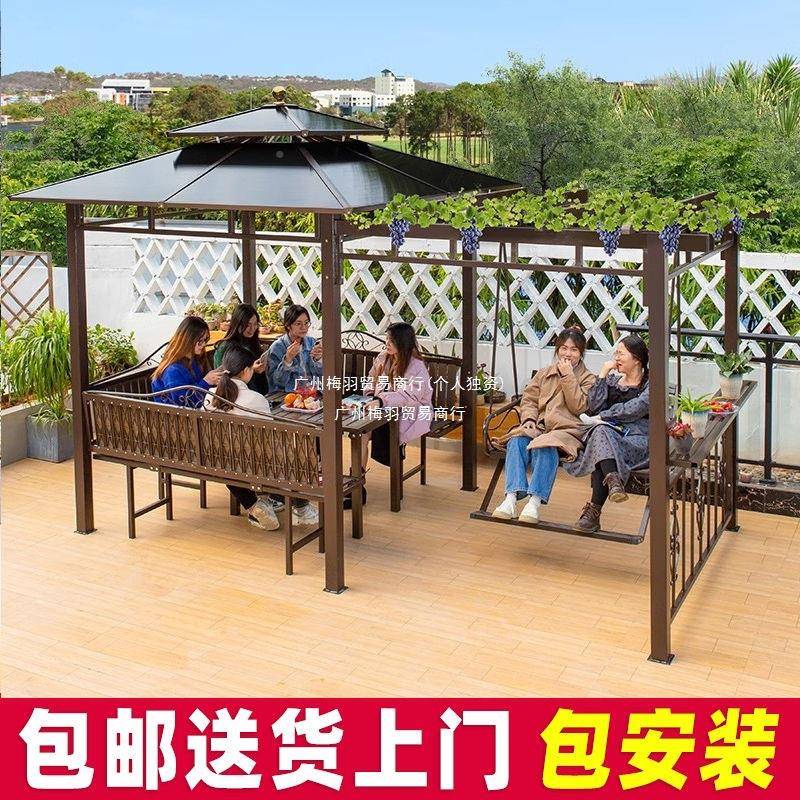 北56465465灿户外凉庭园院别墅防腐木葡萄架花阳台露亭天室凉外休