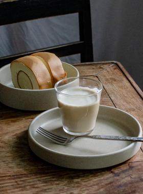 复古风色陶瓷深盘圆形盘餐盘菜创意用大纯JRB盘子沙拉盘商汤盘