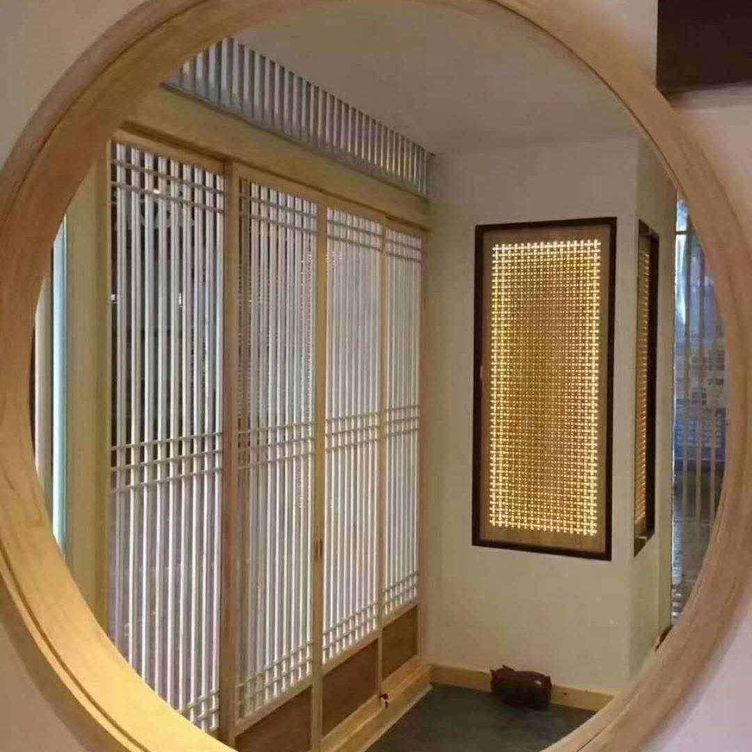 式窗户花窗仿古中空木窗中木格窗镂DY-001圆形木窗实木制作东阳雕
