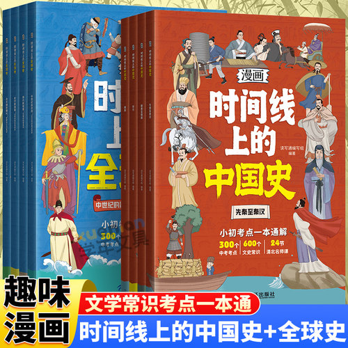 漫画版时间线上的全球史中国史人类简史全球通史小初考点一本通解中考考点文史常识清北名师课小学初中历史近代史世界史课外阅读书