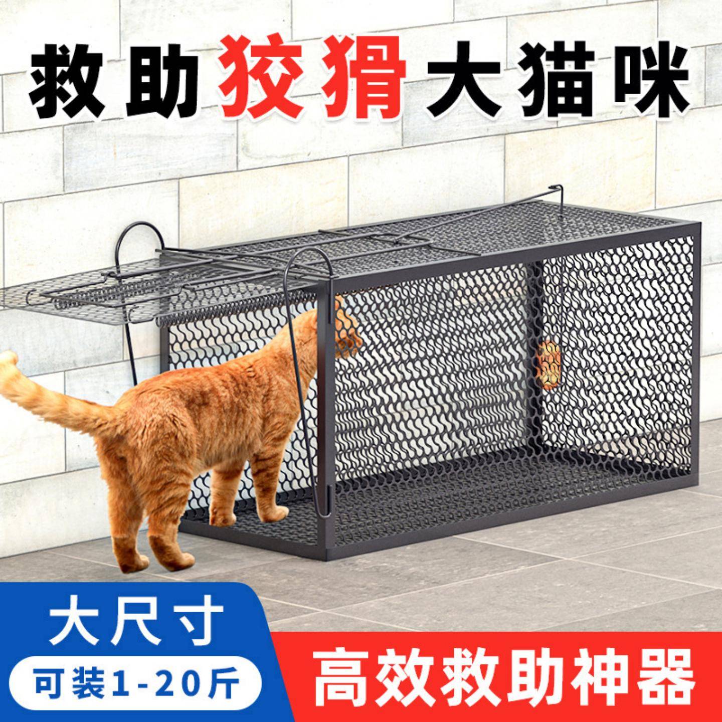 全自动弹簧捕猫笼｜户外流浪野猫