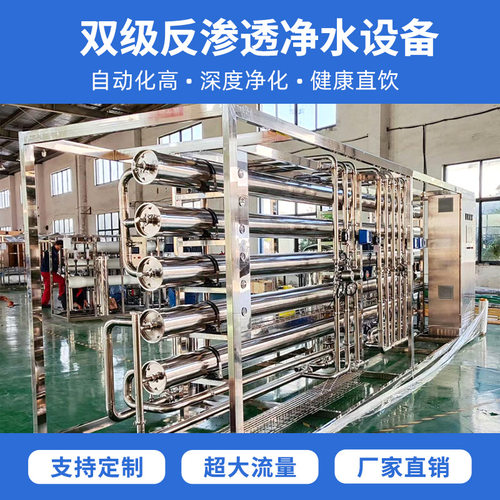 源头工厂3t4t不锈钢双级ro反渗透水处理设备工业水多介质净水系统