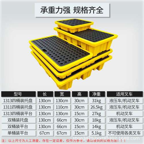 塑料防渗漏托盘化学品危废防品液接机油盘双桶四体桶ZDW单泄漏托