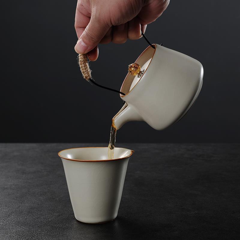 汝窑功夫旅行茶具小套装家用简约户外便携陶瓷泡茶壶整套制logo