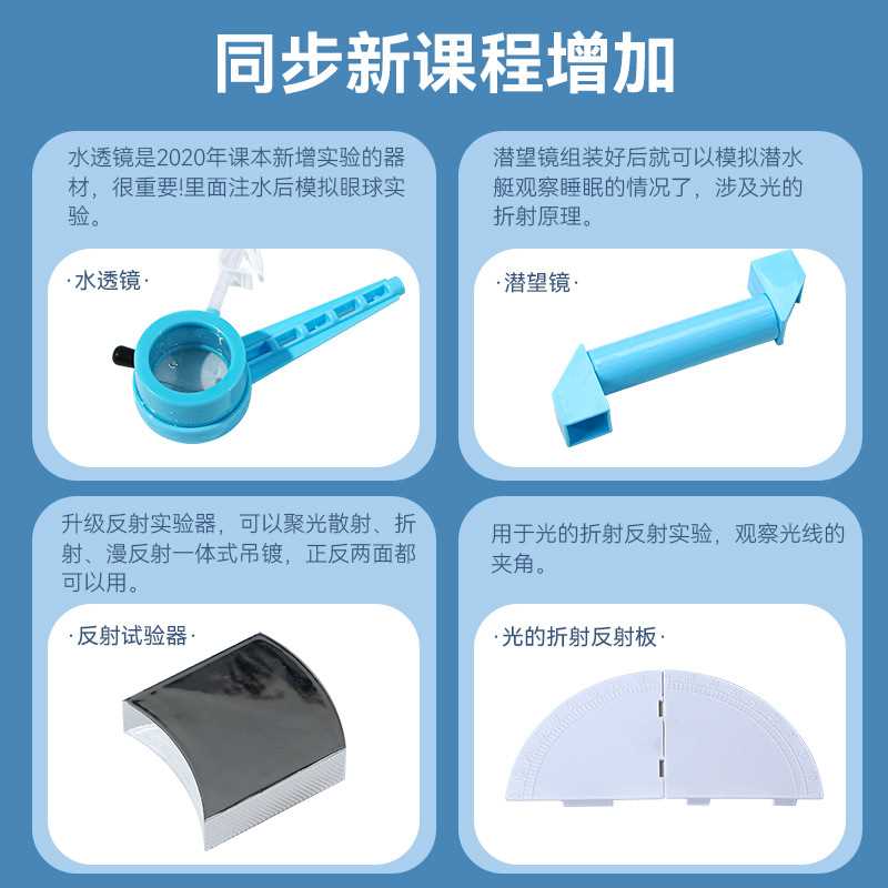 初中光学实验箱物理实验器材八年级透镜小孔成像光具座全套实验盒