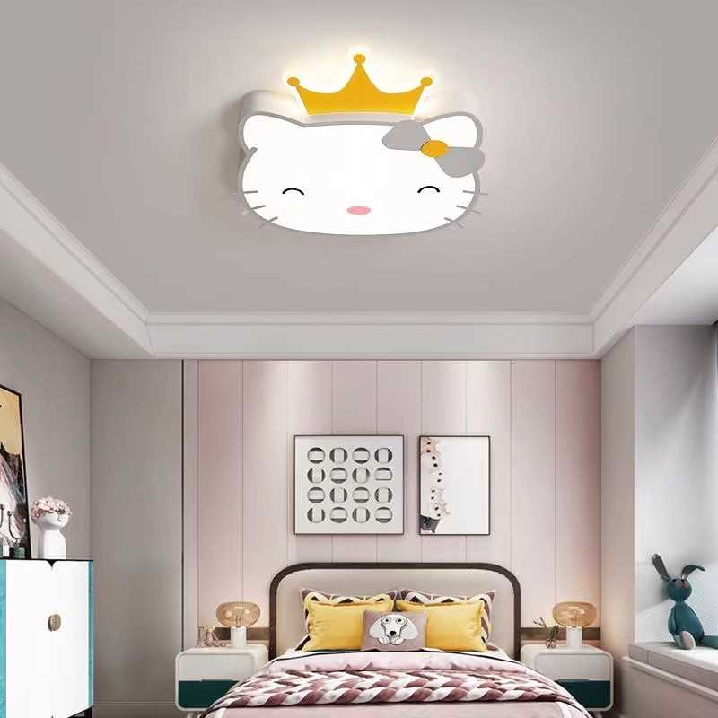 儿童房灯女孩hellokitty卡通LED吸顶灯护眼公主房凯蒂KT猫卧室灯