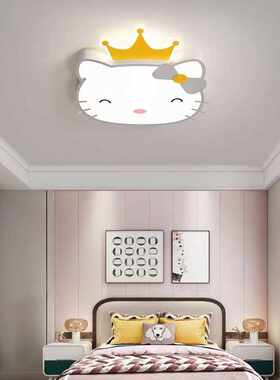 儿童房灯女孩hellokitty卡通LED吸顶灯护眼公主房凯蒂KT猫卧室灯