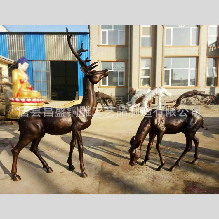 铸铜抽象麋鹿铜雕广场园林现货
