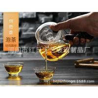 日式耐熱玻煮茶容壺把大量蒸茶壺1589耐高溫玻璃茶具老壽星側(cè)蒸璃