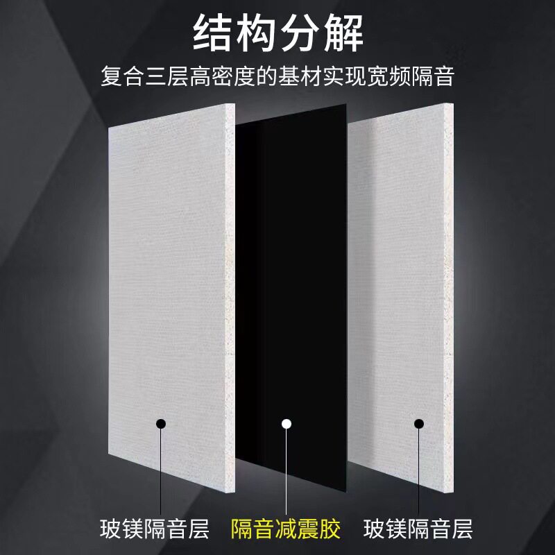 阻尼隔音板酒吧墙面玻镁复合隔音毡夹层练歌房酒店客房装修建材厂